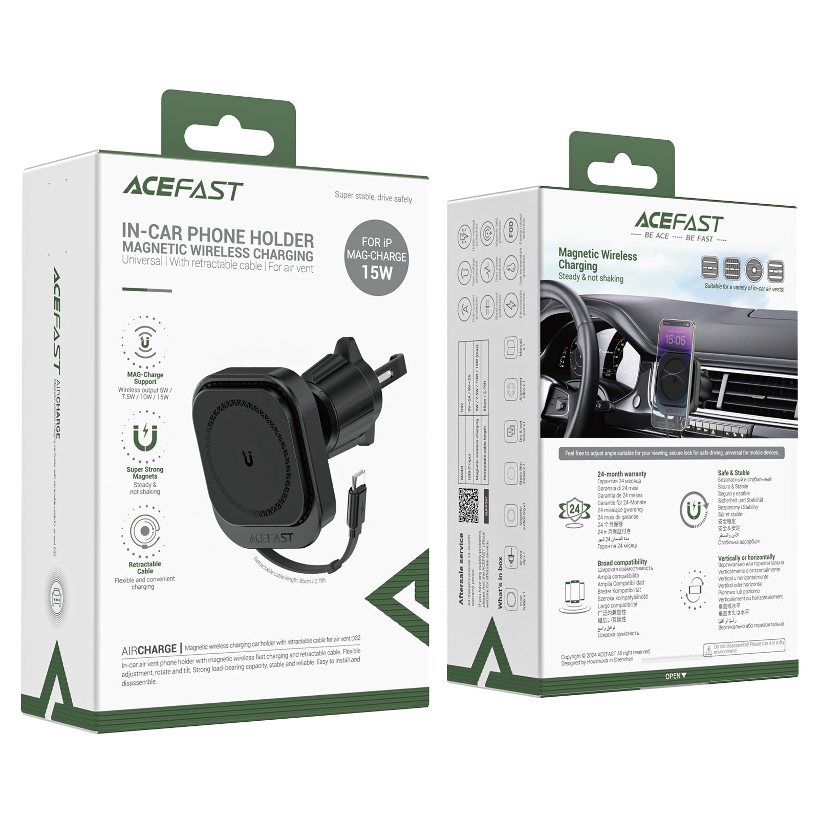 Magnetic Wireless Car Charger AceFast