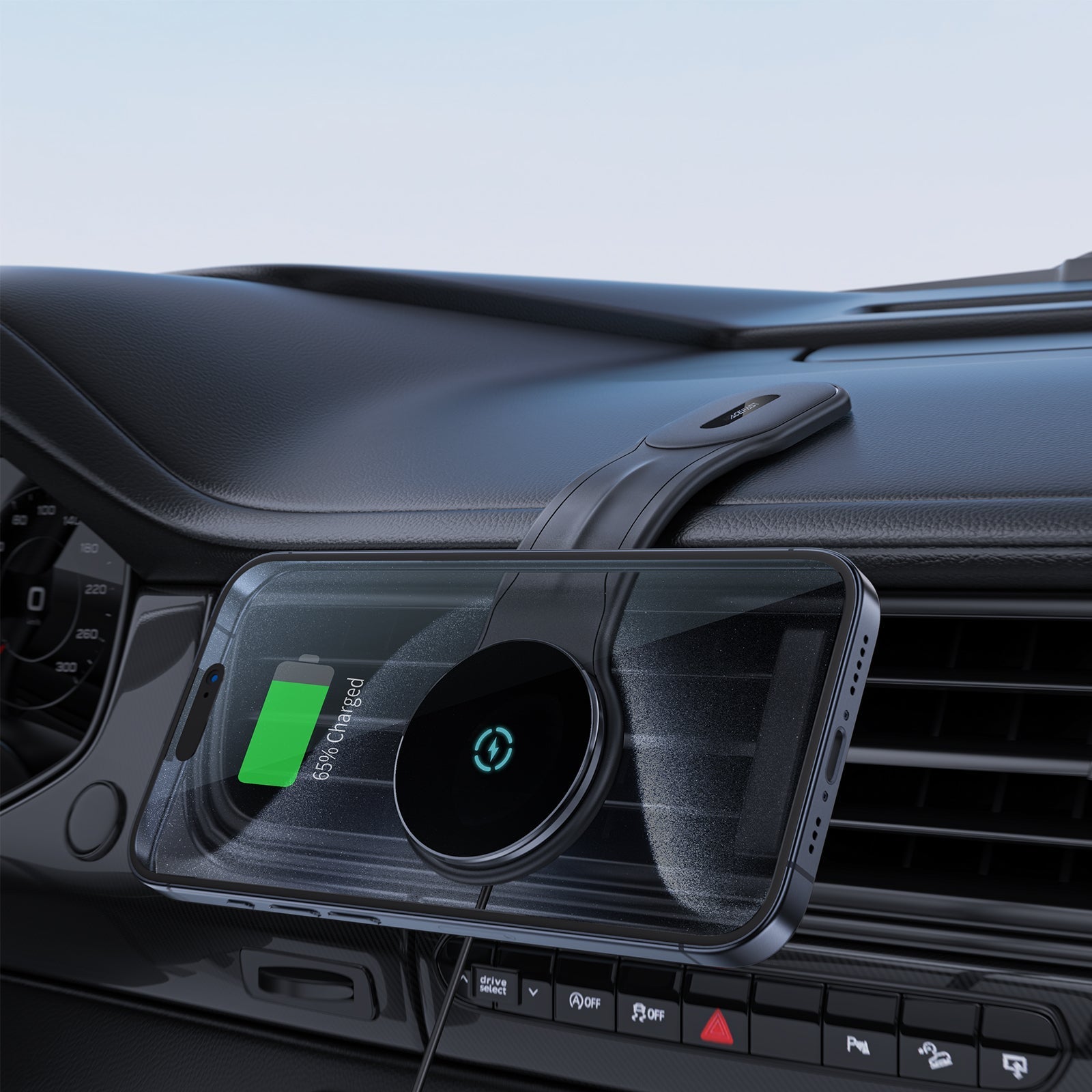 ACEFAST 15W Bendable Wireless Car Charger with Velcro Pad