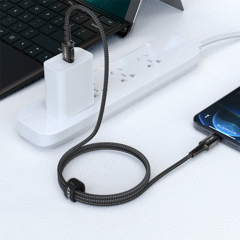 Durable charging cable tested for 10,000 bends, ensuring long-lasting use.
