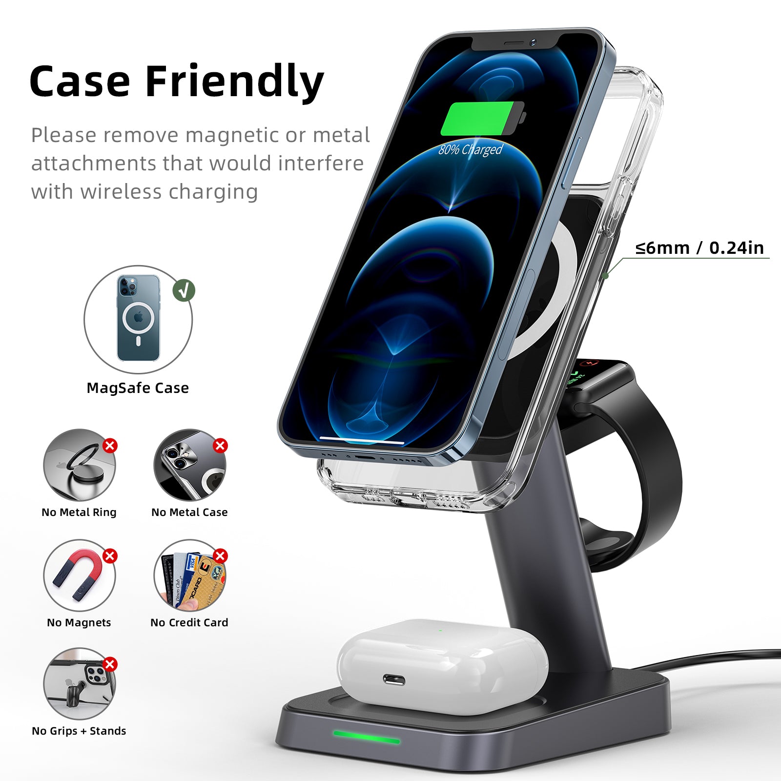ACEFAST Desktop 3-in-1 Wireless Charging Stand - E3
