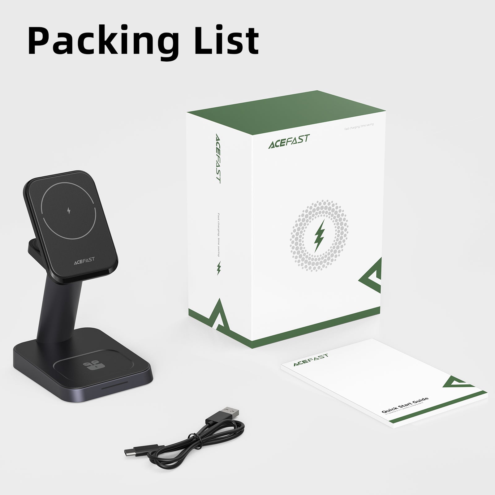 ACEFAST Desktop 3-in-1 Wireless Charging Stand - E3