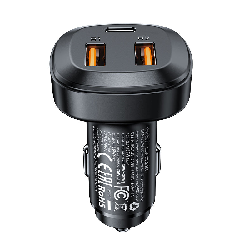 ACEFAST Fast Car Charger 66W (2 USB-A+USB-C) - B9