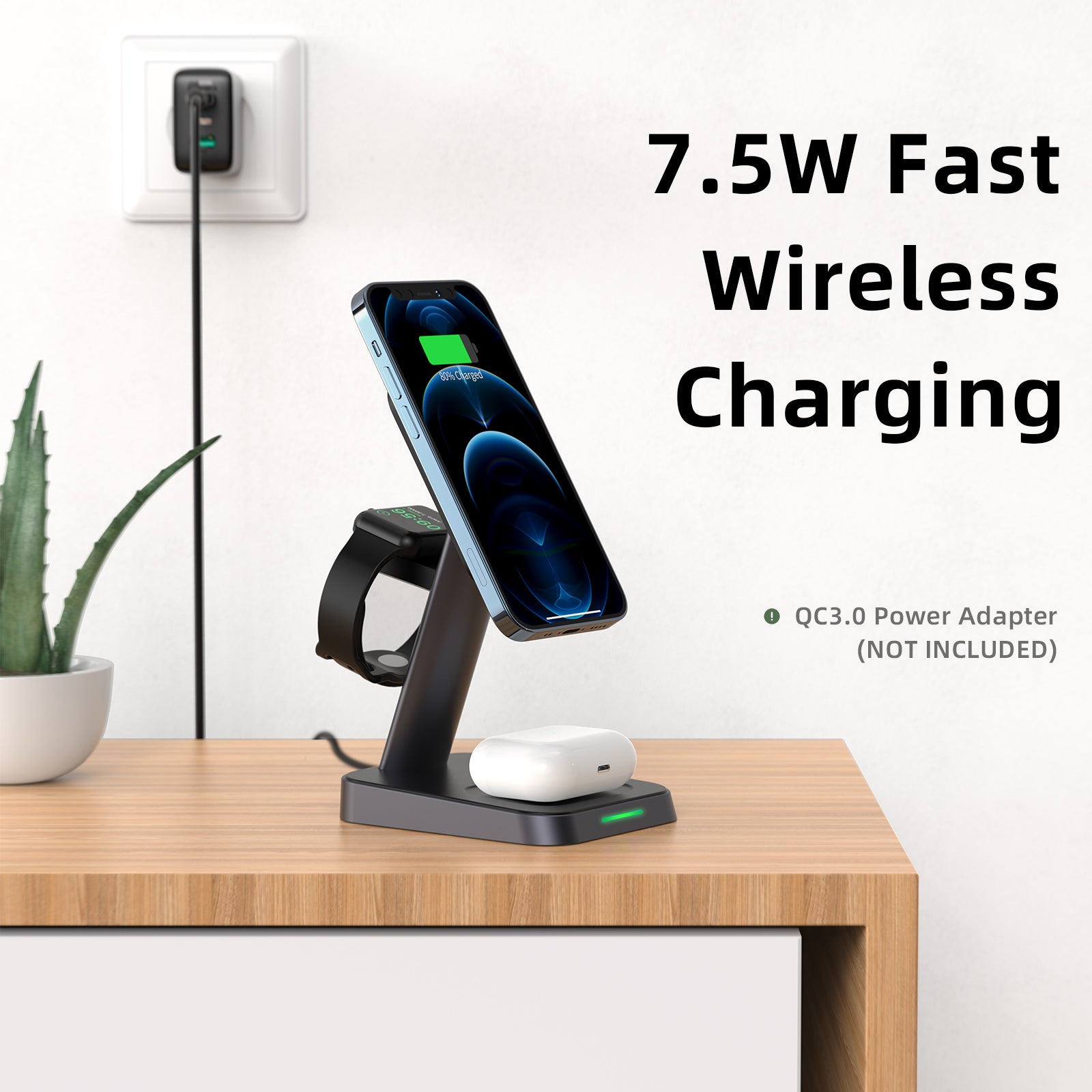 ACEFAST Desktop 3-in-1 Wireless Charging Stand - E3